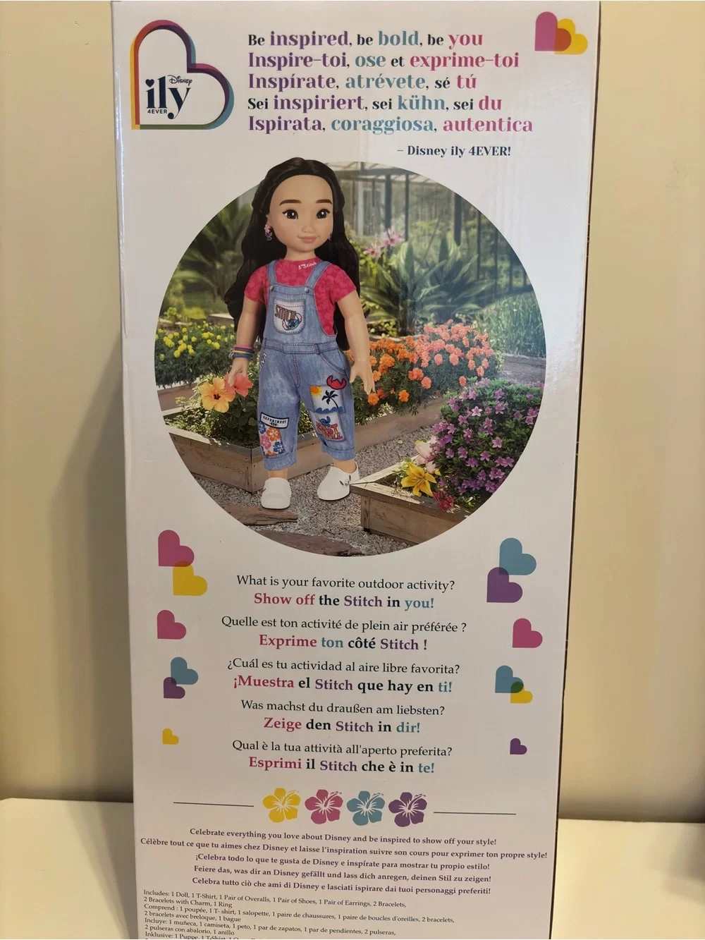 Ily 4Ever Stitch Overalls Doll - Pink Top & Denim Blue